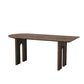 Mesa de comedor de madera moderna, mesa de comedor con pedestal doble para comedor