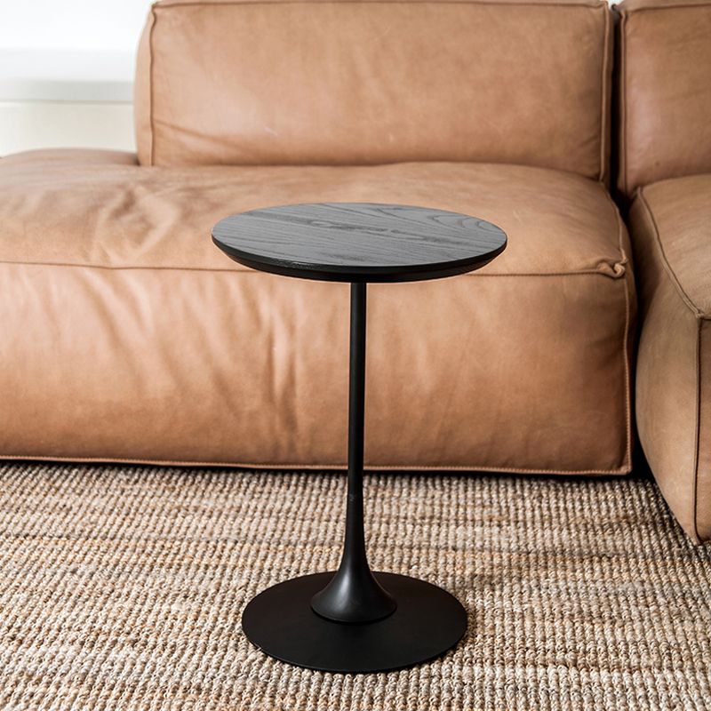 Scandinavian Round Solid Wood Top Side Table Metal Pedestal End Table Clearhalo 'Coffee & Accent Tables' 'End & Side Tables' 'end_side_tables' 'furn' 'furn_end_side_tables' 'Furniture' 'Living Room Furniture' 1200x1200_1bfd98fa-3f90-4280-aa9b-ddc8bea9fc0c