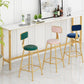 Glam Low Back Living Room Stool Matte Finish Velvet Counter Stool Clearhalo 'Bar Furniture' 'Bar Stools' 'bar_stools' 'furn' 'furn_bar_stools' 'Furniture' 'furniture_bar_stools' 'Kitchen & Dining Furniture' 1200x1200_1bfdb67d-1ee2-45ea-a174-3eb0c7152387