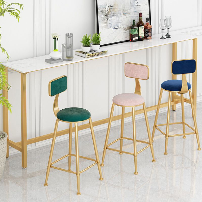 Glam Low Back Living Room Stool Matte Finish Velvet Counter Stool Clearhalo 'Bar Furniture' 'Bar Stools' 'bar_stools' 'furn' 'furn_bar_stools' 'Furniture' 'furniture_bar_stools' 'Kitchen & Dining Furniture' 1200x1200_1bfdb67d-1ee2-45ea-a174-3eb0c7152387