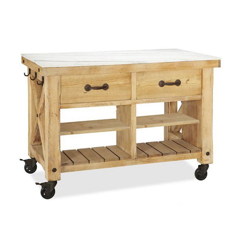 Modern Kitchen Island Table Dining Room Prep Table with Open Shelves Clearhalo 'furn' 'furn_kitchen_islands_carts' 'Furniture' 'Kitchen & Dining Furniture' 'Kitchen Islands & Carts' 'kitchen_islands_carts' 1200x1200_1bfdf292-765f-49f1-acc9-7421cb320041