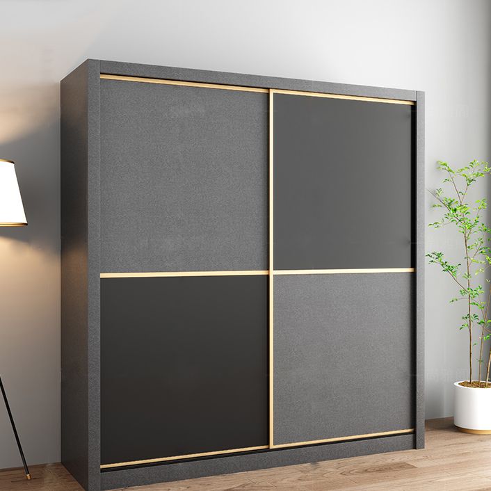 Armoire gris en bois fabriquée avec des vêtements armoire moderne avec des portes coulissantes