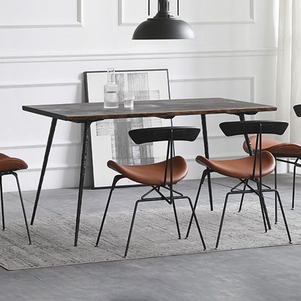 4-foot Oak Solid Wood Industrial Rectangle Dining Table for Dining Room Clearhalo ' dining_table' 'Dining Tables & Seating' 'Dining Tables' 'furn' 'furn_dining_table' 'Furniture' 'furniture_dining_table' 'Kitchen & Dining Furniture' 'kitchen&dining_furn' 'kitchen' 'kitchen_dining_table' 1200x1200_1bfef5ab-e7e7-41ba-a2a4-3255b4b58188