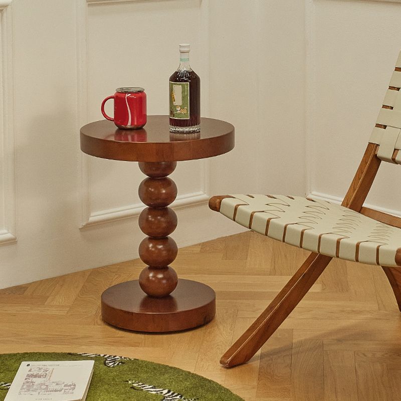 Round Solid Wood Side Table Scandinavian 20" Tall Pedestal End Table Clearhalo 'Coffee & Accent Tables' 'End & Side Tables' 'end_side_tables' 'furn' 'furn_end_side_tables' 'Furniture' 'Living Room Furniture' 1200x1200_1bff1434-c220-4f64-90cd-b7dbde92010e