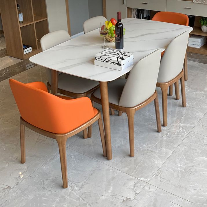 Modern Sintered Stone Dining Table Rectangular Dining Table Set with Solid Wood Base Clearhalo 'Dining Room Sets' 'Dining Tables & Seating' 'dining_room_set' 'furn' 'furn_dining_room_set' 'Furniture' 'furniture_dining_room_set' 'Kitchen & Dining Furniture' 'kitchen&dining_furn' 'kitchen' 1200x1200_1c0144b2-a0f6-4c94-8586-9fa4c791ceab