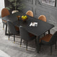 Industrial Rectangle Dining Table Matte Finish Dinette Table with Metal Sled Base