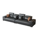 Black Faux Leather Sofa 33.46" H Pillow Top Arm Sofa & Chaise Clearhalo 'furn' 'furn_sectionals' 'Furniture' 'furniture_sectionals' 'Living Room Furniture' 'Sectionals' 1200x1200_1c023da3-8f2e-439f-8e16-3ff99ca82cdb