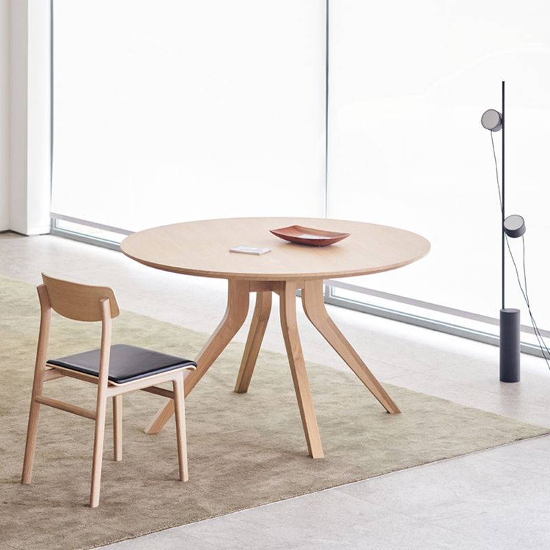Natural Round Table Wooden Dining Room Kitchen Home Furniture with 4 Legs Clearhalo 'Dining Tables & Seating' 'Dining Tables' 'dining_table' 'furn' 'furn_dining_table' 'Furniture' 'Kitchen & Dining Furniture' 1200x1200_1c024eaa-9a00-40c2-9faf-ed9df3b518d0