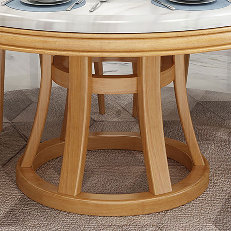 Stone and Solid Wood Dining Table with Pedestal Base Modern Dining Site Table Clearhalo ' dining_table' 'Dining Tables & Seating' 'Dining Tables' 'furn' 'furn_dining_table' 'Furniture' 'furniture_dining_table' 'Kitchen & Dining Furniture' 'kitchen&dining_furn' 'kitchen' 'kitchen_dining_table' 1200x1200_1c049469-030b-413e-9b3c-e80884bb7503