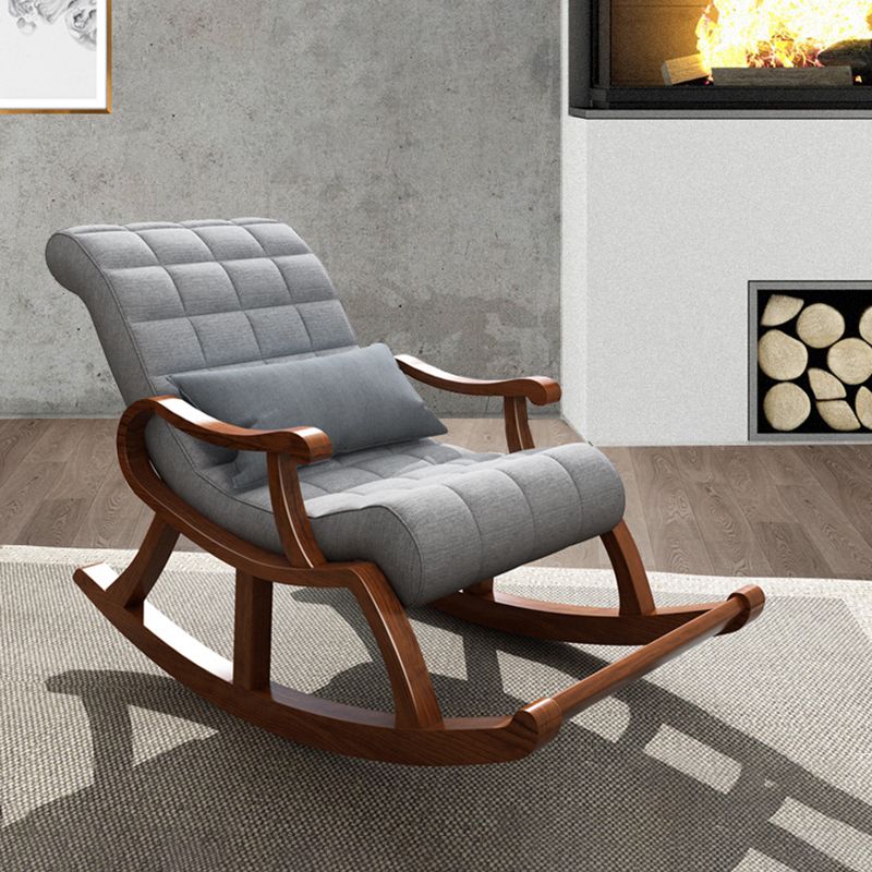 Single Lounge Lazy Sofa Chair Wood Base Rocking Chair for Living Room Clearhalo 'Chairs & Seating' 'furn' 'furn_rocking_chairs' 'Furniture' 'Living Room Furniture' 'Rocking Chairs' 'rocking_chairs' 1200x1200_1c053e24-c132-4965-b044-3e2e8fb8b521