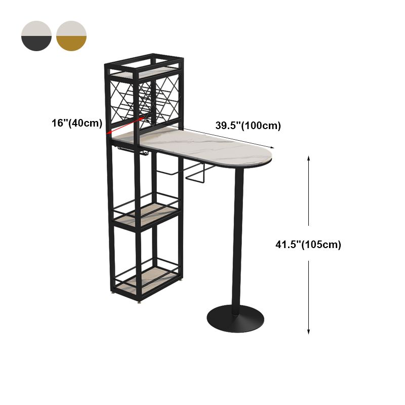Modern Stone Storage Dining Table Double Pedestal Indoor Patio Bar Table Clearhalo 'Bar Furniture' 'Bar Tables' 'bar_tables' 'furn' 'furn_bar_tables' 'Furniture' 'furniture_bar_tables' 'Kitchen & Dining Furniture' 'kitchen&dining_furn' 'kitchen' 1200x1200_1c055df2-11cd-4ac3-9261-b45b8bdd191e