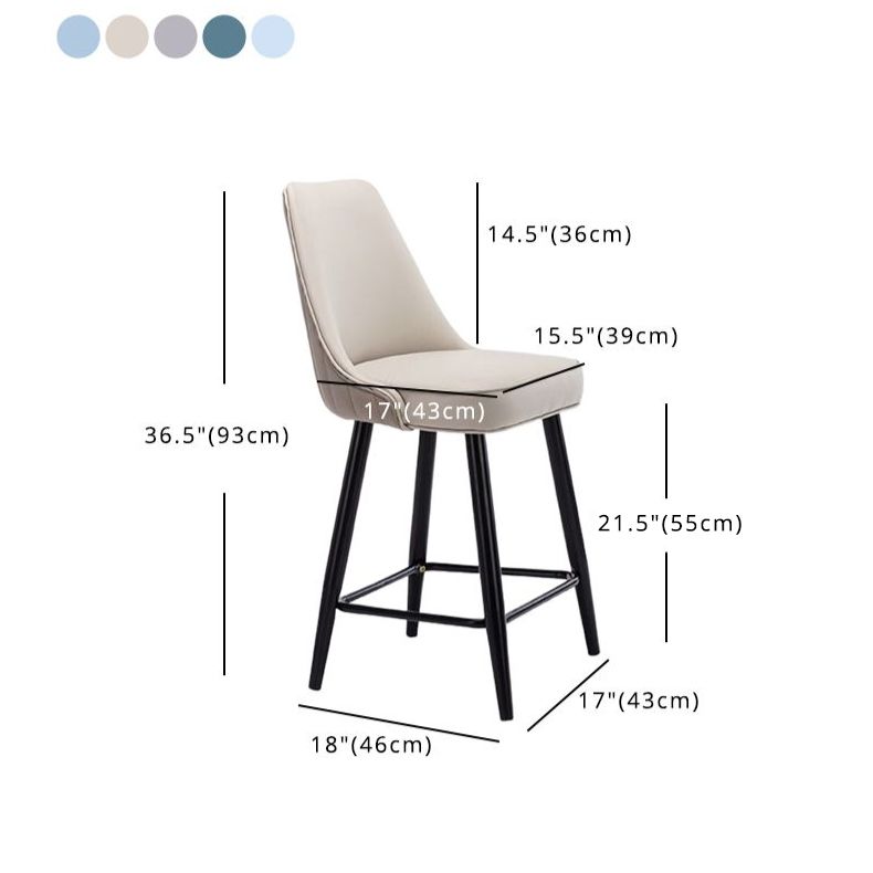 Contemporary Metal Leather Bar Stools Bristol Barstool with Iron Legs and Low Back Clearhalo 'Bar Furniture' 'Bar Stools' 'bar_stools' 'furn' 'furn_bar_stools' 'furniture_bar_stools' 'Kitchen & Dining Furniture' 'kitchen&dining_furn' 'kitchen' 'kitchen_furn' Furniture' 1200x1200_1c07cb13-e5d8-4af5-b397-a83422bc4cb3