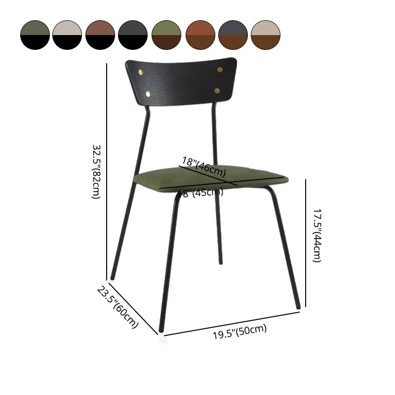 Industrial Style Upholstered Armless Dining Chairs Open Back Dining Side Chairs for Home Clearhalo ' kitchen&dining_furn' 'Dining Chairs' 'Dining Tables & Seating' 'dining_chair' 'furn' 'furn_dining_chair' 'Furniture' 'furniture_dining_chair' 'Kitchen & Dining Furniture' 'kitchen' 1200x1200_1c080ec0-0d96-4f98-84cf-9ed54a9c5b2c