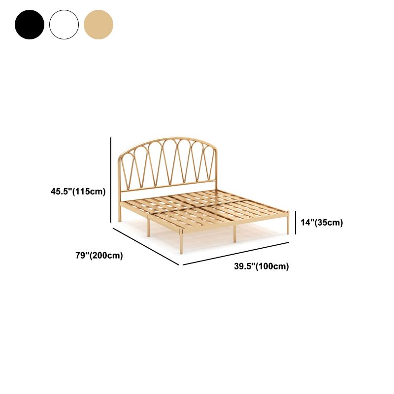 Metalen glamour open frame bed 45 "lang standaardbed met hoofdeinde