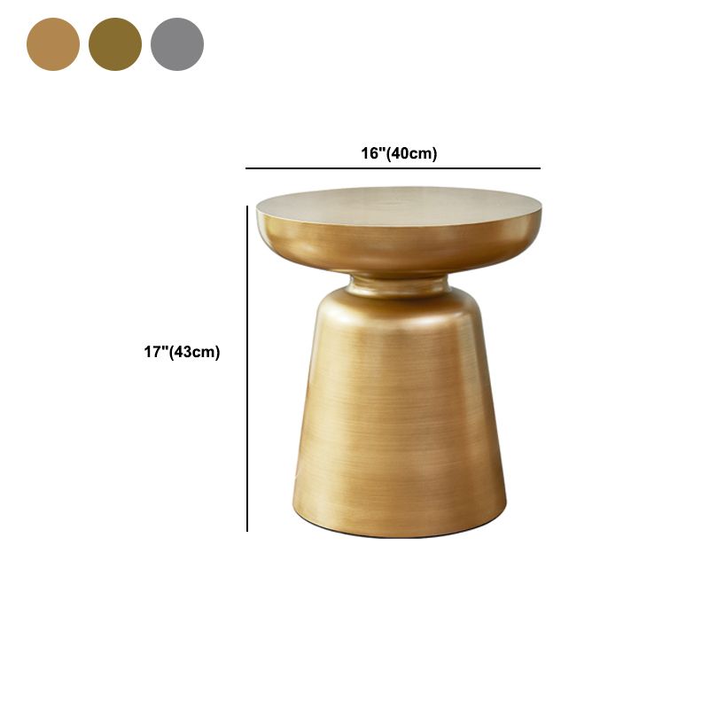 ミッドセンチュリーモダン16.9 "高さの丸いトップサイドテーブルメタルペデスタルエンドテーブル