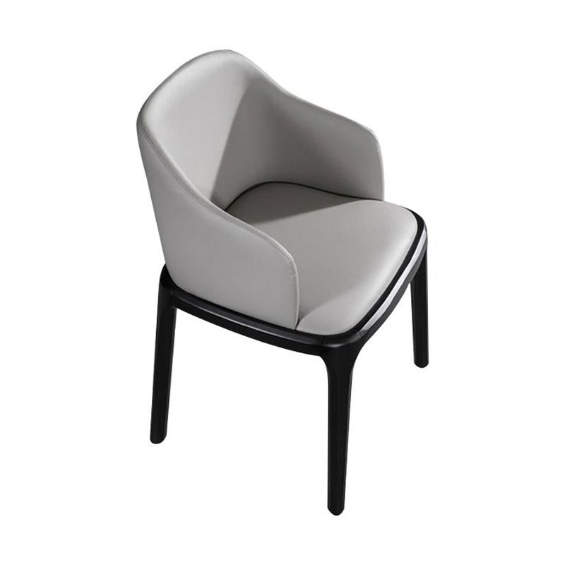 Modern Wood Dining Room Chair Arm Faux Leather Dining Chairs for Home Use Clearhalo ' kitchen&dining_furn' 'Dining Chairs' 'Dining Tables & Seating' 'dining_chair' 'furn' 'furn_dining_chair' 'Furniture' 'furniture_dining_chair' 'Kitchen & Dining Furniture' 'kitchen' 1200x1200_1c0a7298-e584-49f7-885c-6907102e765c