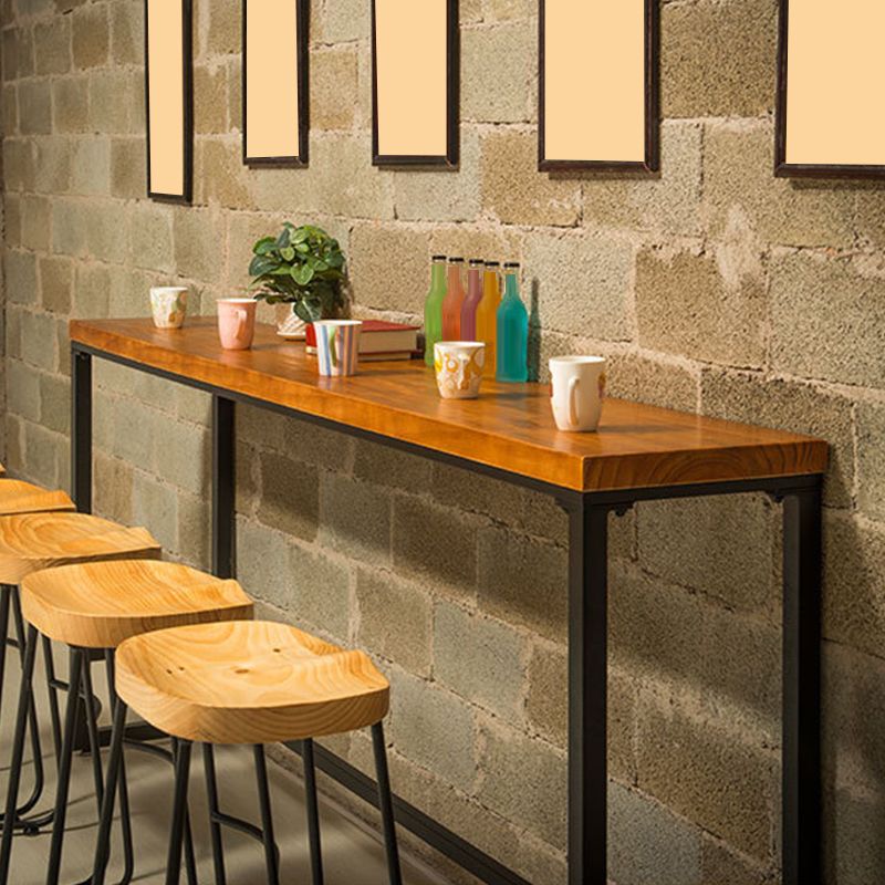 Industrial Bar Table Solid Wood Bar Height Rectangle Pub Table for Breakroom Clearhalo 'Bar Furniture' 'Bar Tables' 'bar_tables' 'furn' 'furn_bar_tables' 'Furniture' 'Kitchen & Dining Furniture' 1200x1200_1c0aa38f-5136-42d7-be18-65b53b3939b9