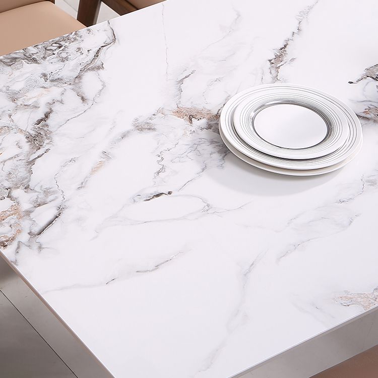 Modern Sintered Stone Dining Table Rectangular Dining Table with Four-leg Solid Wood Base Clearhalo 'Dining Room Sets' 'Dining Tables & Seating' 'dining_room_set' 'furn' 'furn_dining_room_set' 'Furniture' 'furniture_dining_room_set' 'Kitchen & Dining Furniture' 'kitchen&dining_furn' 'kitchen' 1200x1200_1c0b7fdd-1cde-4552-8454-422ca6ae9773