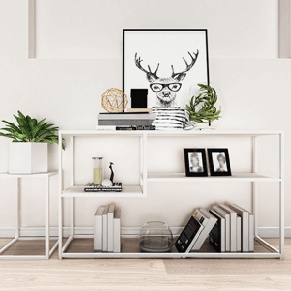 29.53-inch Tall Modern Console Table Iron Accent Table with Shelves Clearhalo 'Console Tables' 'console_tables' 'Entry & Mudroom Furniture' 'furn' 'furn_console_tables' 'Furniture' 1200x1200_1c0db6ef-385c-4a3d-bc1e-f9e4a9664b06