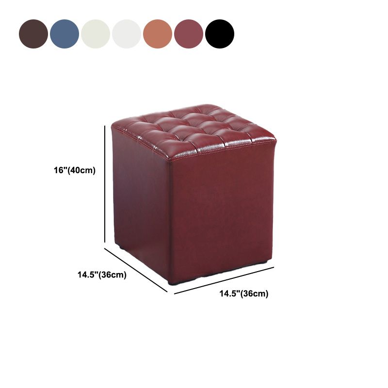 Modern Faux Leather Pouf Water Resistant Pure Color Square for Home Decor Clearhalo 'furn' 'furn_ottomans_poufs' 'Furniture' 'Living Room Furniture' 'Ottomans & Poufs' 'ottomans_poufs' 1200x1200_1c0dc1d9-58e1-4191-8011-dfa242c16a64
