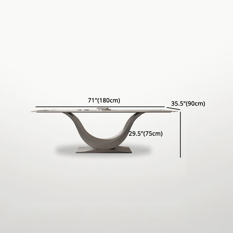 Designer Style Stone Top Dining Set Rectangle 1/3/4/5/7 Pieces Dining Room Table Set Clearhalo 'Dining Room Sets' 'Dining Tables & Seating' 'dining_room_set' 'furn' 'furn_dining_room_set' 'Furniture' 'furniture_dining_room_set' 'Kitchen & Dining Furniture' 1200x1200_1c0e5c90-c399-4ec7-b9b5-eaa796144659