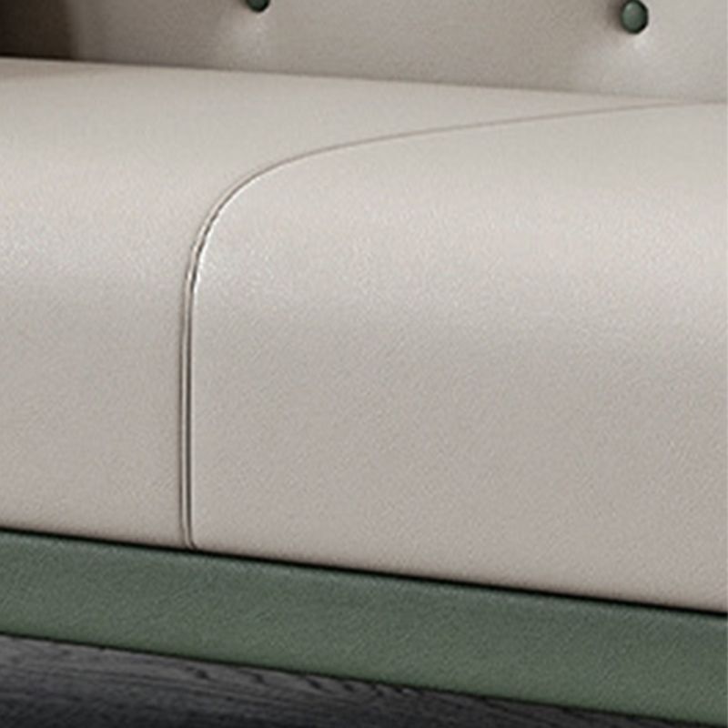 フェイクレザータキシードアームソファ染色抵抗性3シーターソファ房付き