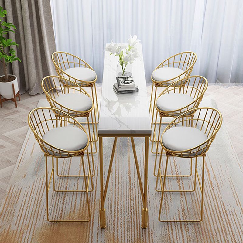 Stone Bar Dining Table Traditional Luxury Rectangle Bar Table with 4 Legs Clearhalo 'Bar Furniture' 'Bar Tables' 'bar_tables' 'furn' 'furn_bar_tables' 'Furniture' 'furniture_bar_tables' 'Kitchen & Dining Furniture' 1200x1200_1c10d5b0-b27e-4824-83fe-cb283e94a13f