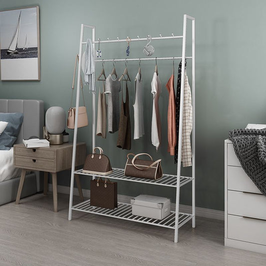 Industrieeingangshalle Hallbaum mit zwei Lagerregalen, Hall -Stand mit zwei Hängsschiene