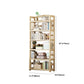 Natural Contemporary Style Standard Bookshelf 9.8-inch W Solid Wood Bookcase