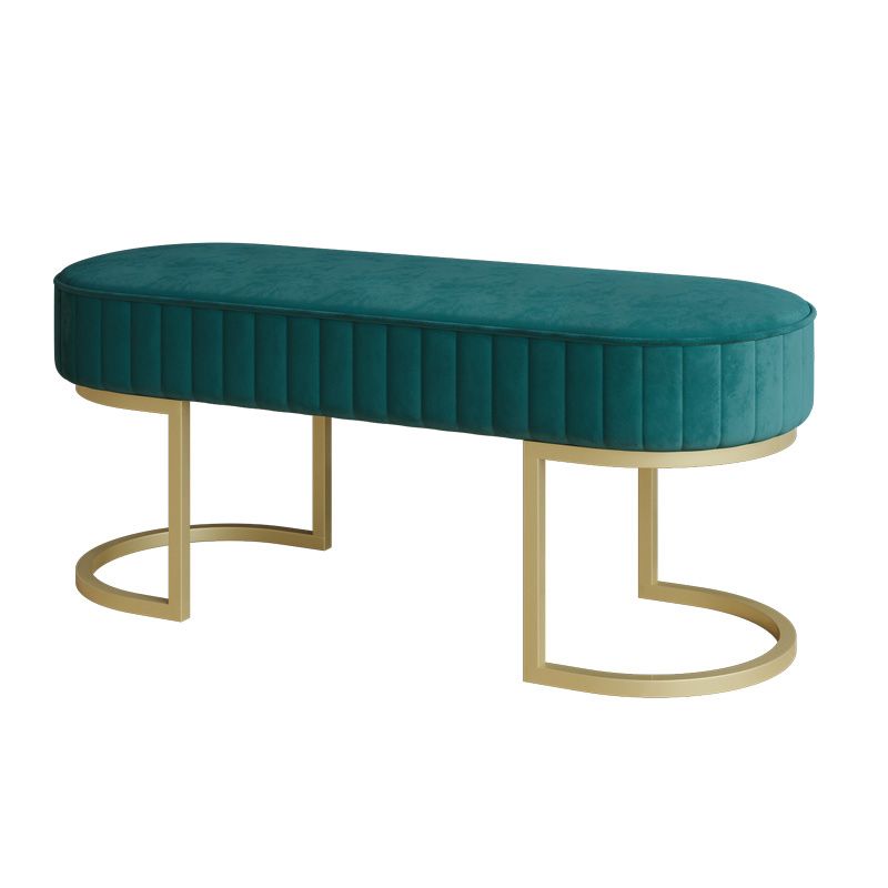 Modern Faux Leather Bench Oval Foam Bench with Legs for Home Office Clearhalo 'Benches' 'Chairs & Seating' 'furn' 'furn_benches' 'Furniture' 'Living Room Furniture' 1200x1200_1c12400a-9e23-4dff-930a-869349d72be4