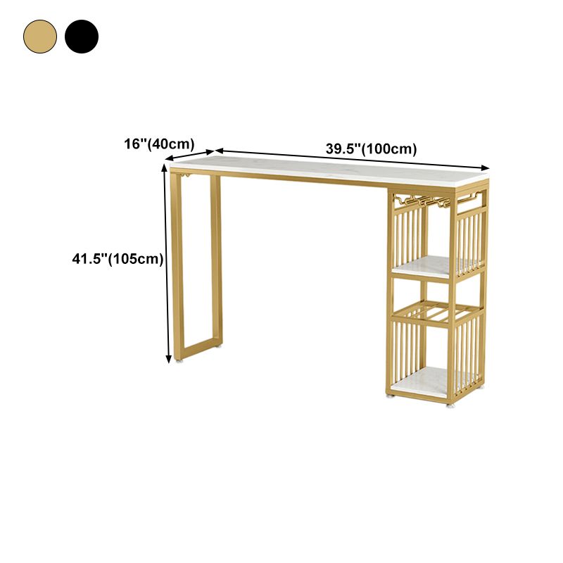 Stone Top Bar Dining Table Traditional Luxury Bar Table with Sled Base Clearhalo 'Bar Furniture' 'Bar Tables' 'bar_tables' 'furn' 'furn_bar_tables' 'Furniture' 'furniture_bar_tables' 'Kitchen & Dining Furniture' 1200x1200_1c127923-00e6-454b-ac8e-1a7c1db43d3e