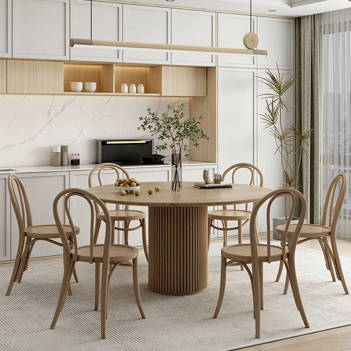 Round Pedestal Casual Dining Table Wood Color Fixed Table with Pinewood Solid Wood Clearhalo ' dining_table' 'Dining Tables & Seating' 'Dining Tables' 'furn' 'furn_dining_table' 'Furniture' 'furniture_dining_table' 'Kitchen & Dining Furniture' 'kitchen&dining_furn' 'kitchen' 'kitchen_dining_table' 1200x1200_1c128332-1001-4900-9ebe-7930dfeedd59