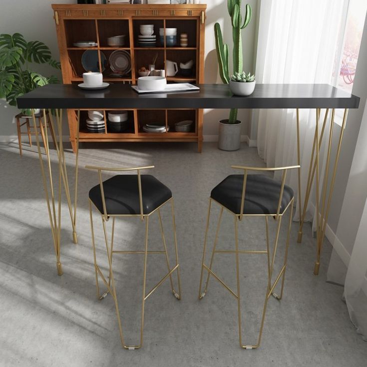 Glam Style Rectangle Counter Set 1/3 Pieces Solid Wood Bistro Set for Indoor Clearhalo 'Bar Furniture' 'furn' 'furn_home_bar_bar_sets' 'Furniture' 'Home Bars & Bar Sets' 'home_bar_bar_sets' 'Kitchen & Dining Furniture' 1200x1200_1c1343dc-21d3-4983-a9cd-f52ab05976d5