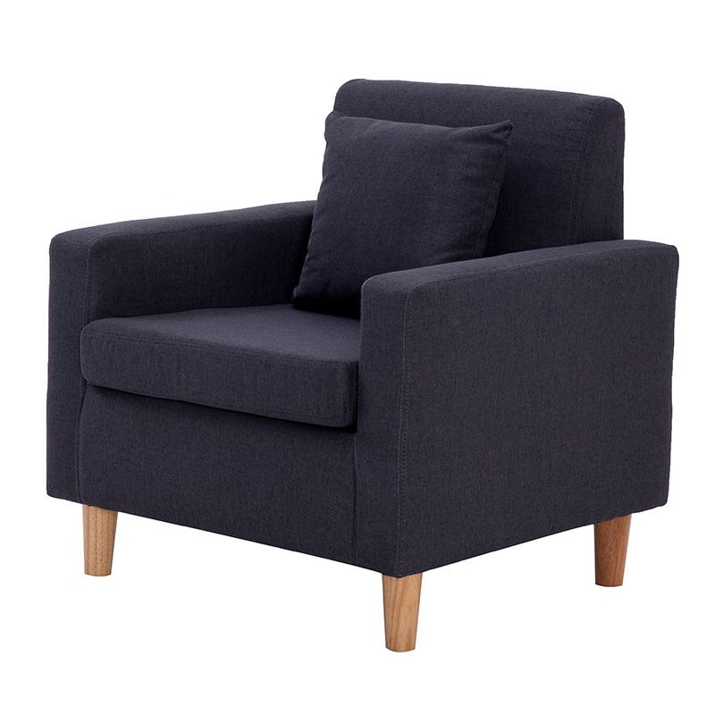 27.5"Wide Faux Leather/Linen Blend Tight Back Arm Chair with Basic Four Legs Clearhalo 'Accent Chairs' 'accent_chairs' 'Chairs & Seating' 'furn' 'furn_accent_chairs' 'Furniture' 'furniture_accent_chairs' 'Living Room Furniture' 1200x1200_1c156c54-5899-4256-8464-473dce1c3169