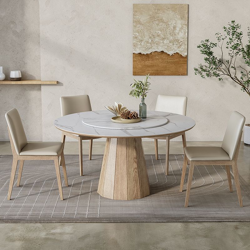 Modern Round Table White Sintered Stone Dining Table for Home Clearhalo 'Dining Tables & Seating' 'Dining Tables' 'dining_table' 'furn' 'furn_dining_table' 'Furniture' 'Kitchen & Dining Furniture' 1200x1200_1c166ebe-ec78-45e4-a93a-26685f02368e