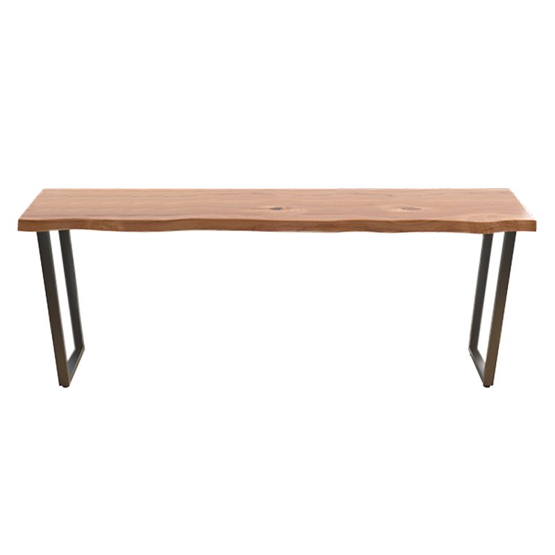 Pine Wood Top Rectangle Bar Table Industrial Bar Table with Double Pedestal Clearhalo 'Bar Furniture' 'Bar Tables' 'bar_tables' 'furn' 'furn_bar_tables' 'Furniture' 'Kitchen & Dining Furniture' 1200x1200_1c16cf7e-aea1-46dc-a343-d5a1ae42fec0