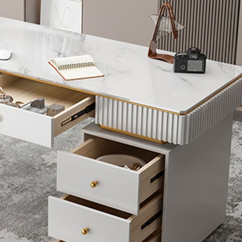 Bureau d'écriture de pierre glamour en pierre mate 23,62 "W Bureau de bureau pour la maison