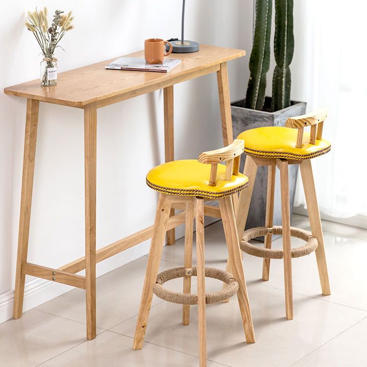 Rectangle Solid Wood Counter Height Table Modern Trestle Base in Brown and Natural Clearhalo 'Bar Furniture' 'Bar Tables' 'bar_tables' 'furn' 'furn_bar_tables' 'Furniture' 'Kitchen & Dining Furniture' 1200x1200_1c1a0fd0-36ed-429c-8e4b-9077766a9bc6