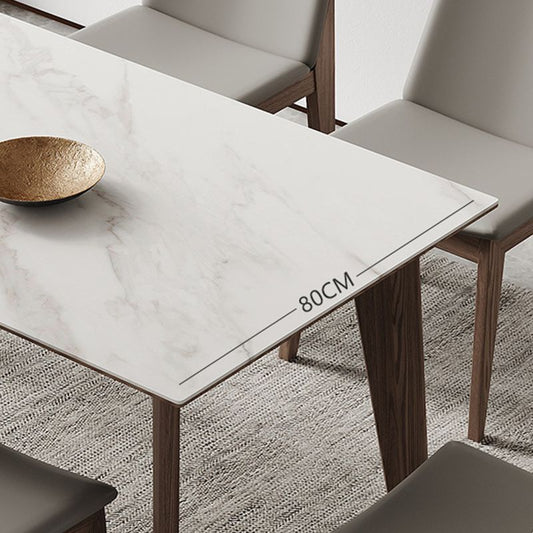 モダンな焼結石トップダイニングセット長方形1/4/5/7ピース灰色でセット