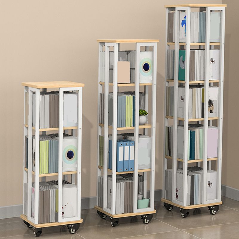 Contemporary Standard Shelf Metal Shelf Bookcase with Casters Clearhalo 'Bookcases' 'furn' 'furn_bookcases' 'Furniture' 'Office Furniture' 1200x1200_1c1a8d76-0858-4820-b5dc-553935f7bb5b