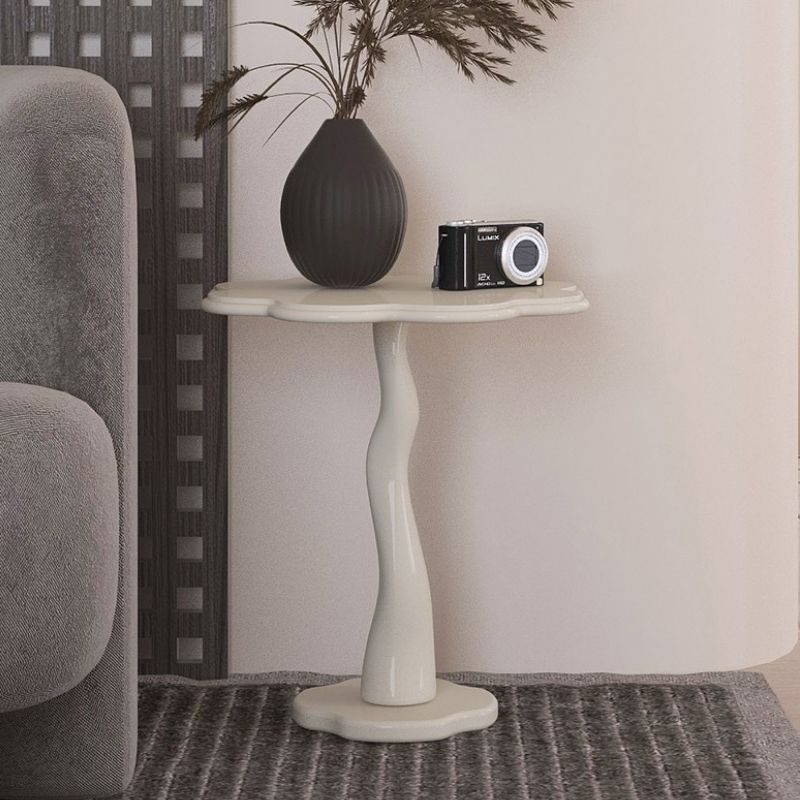Contemporary Wood Side Table with Cloud Shap Top and 1 Leg Base Clearhalo 'Coffee & Accent Tables' 'End & Side Tables' 'end_side_tables' 'furn' 'furn_end_side_tables' 'Furniture' 'Living Room Furniture' 1200x1200_1c1bcf04-2b44-4b39-9f20-e2692957635d