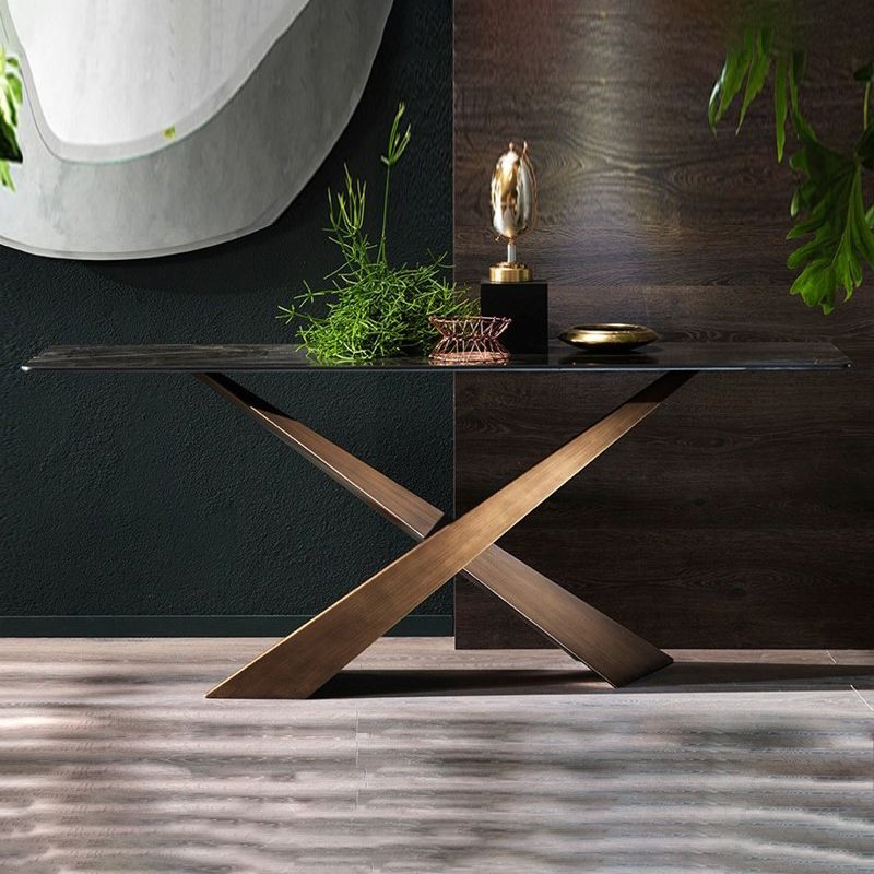 16 inch Wide Modern Console Table Rectangle Stone Sofa Console Table Clearhalo 'Console Tables' 'console_tables' 'Entry & Mudroom Furniture' 'furn' 'furn_console_tables' 'Furniture' 1200x1200_1c1bde59-f958-4a17-8dff-58d91e9651bd