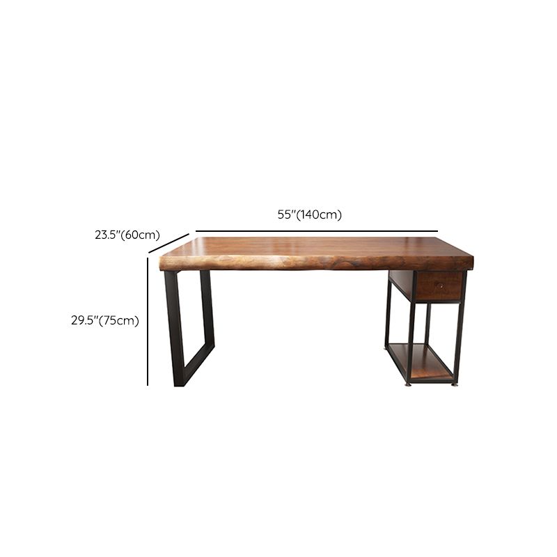 Industrial Wood Computer Desk Rectangular Office Desk with Drawer Clearhalo 'furn' 'furn_office_desk' 'Furniture' 'Office Desks' 'Office Furniture' 'office_desk' 1200x1200_1c1c6615-d49d-4bb3-ad90-2cbecee2084b