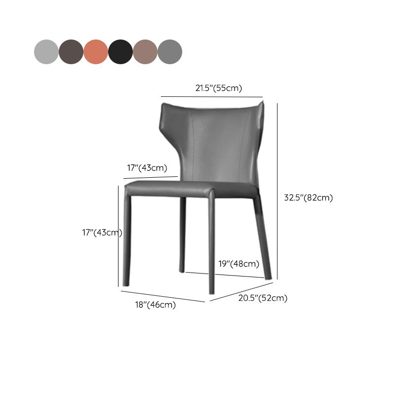 Faux Leather Dining Chairs Modern Style Wingback Armless Chair