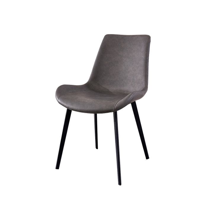 Industrial Style Leather Dining Chairs Solid Back Armless Side Chairs for Home Use Clearhalo ' kitchen&dining_furn' 'Dining Chairs' 'Dining Tables & Seating' 'dining_chair' 'furn' 'furn_dining_chair' 'Furniture' 'furniture_dining_chair' 'Kitchen & Dining Furniture' 'kitchen' 1200x1200_1c1f8d21-3a33-44bb-a588-c0b0a4589ecd