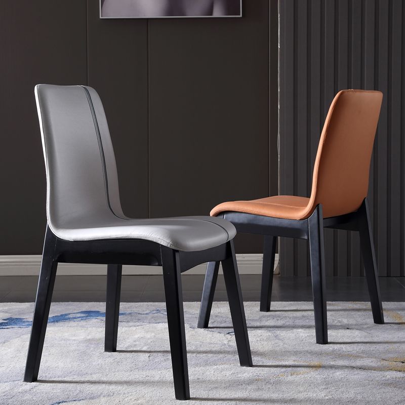 Contemporary Home Side Chair Solid Back Upholstered Wood Dining Room Chair Clearhalo ' kitchen&dining_furn' 'Dining Chairs' 'Dining Tables & Seating' 'dining_chair' 'furn' 'furn_dining_chair' 'Furniture' 'furniture_dining_chair' 'Kitchen & Dining Furniture' 'kitchen' 1200x1200_1c1fee3b-27a3-4ed9-9dd9-cdc2fc395b43