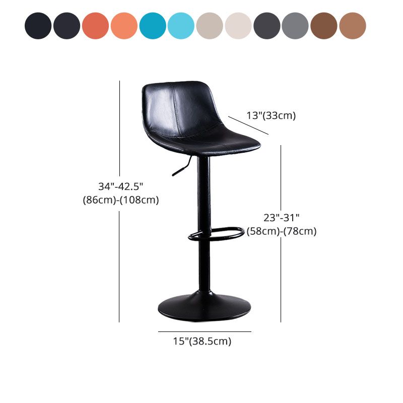 Contemporary Adjustable Height Home Stool Matte Finish Leather Barstool Clearhalo 'Bar Furniture' 'Bar Stools' 'bar_stools' 'furn' 'furn_bar_stools' 'Furniture' 'furniture_bar_stools' 'Kitchen & Dining Furniture' 1200x1200_1c20383d-f087-4934-adf9-e22e909f5ce8