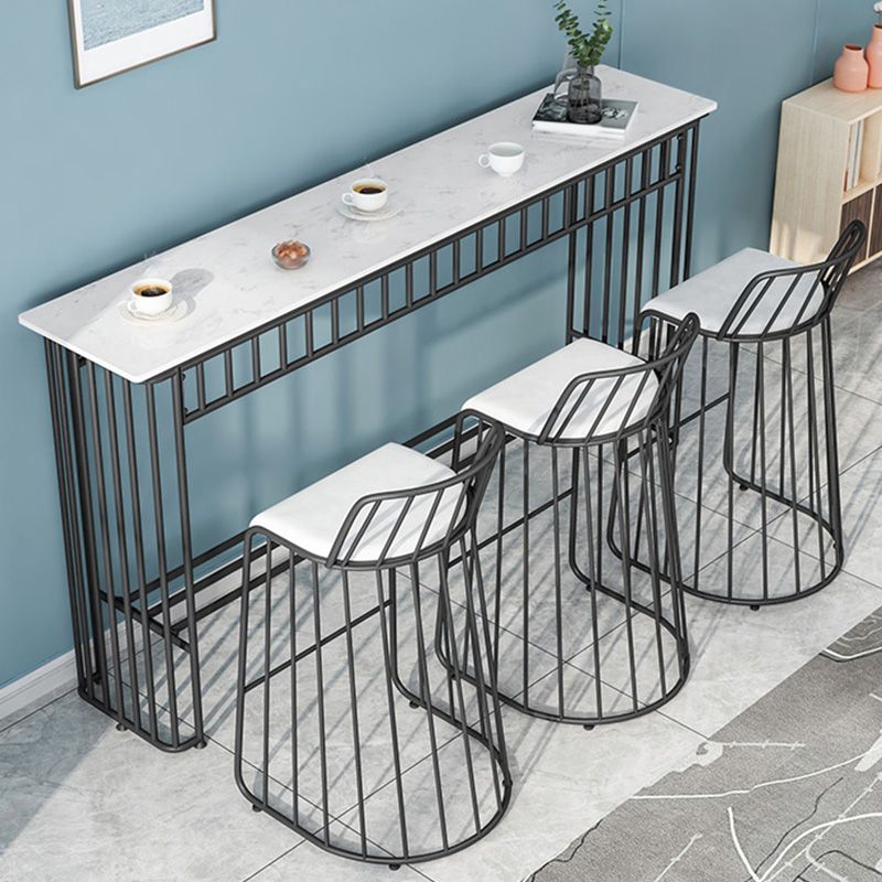Industrial Rectangle Bistro Bar Desk Faux Marble Bistro Table for Indoor Clearhalo 'Bar Furniture' 'Bar Tables' 'bar_tables' 'furn' 'furn_bar_tables' 'Furniture' 'Kitchen & Dining Furniture' 1200x1200_1c205522-bba1-42f4-a009-be051bcc23a4