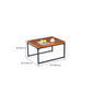 Modern Simple Wood Rectangular Coffee Table Sled 2 Nesting Cocktail Table Set