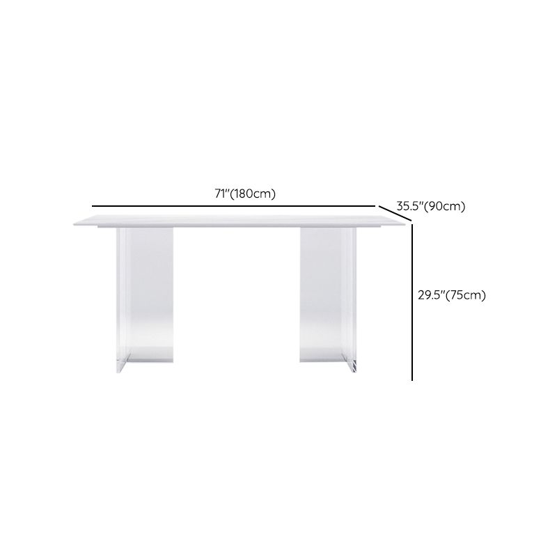 Modern 1/4/5/7 Pieces Dining Table Rectangle Stone Furniture in White Clearhalo 'Dining Room Sets' 'Dining Tables & Seating' 'dining_room_set' 'furn' 'furn_dining_room_set' 'Furniture' 'Kitchen & Dining Furniture' 1200x1200_1c217ec2-5f72-42a6-8073-e43d6dd30b5b